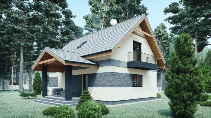 Проєкт будинку DBT 286 - З мансардним поверхом дома у Києві