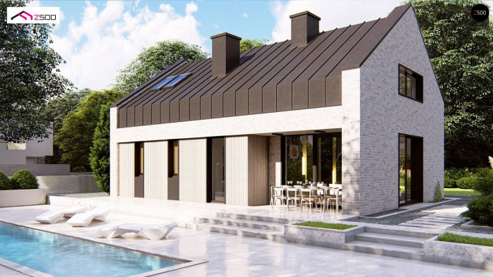 Проект дома U469 - 2 С мансардным этажом дома в Киеве