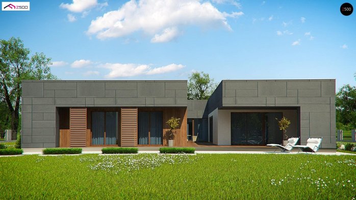 Проект дома Ux118 - 4 Одноэтажные дома в Киеве