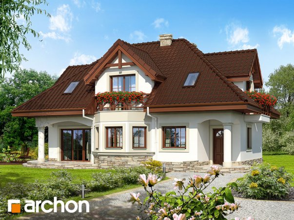 Проект дома Дом в майоране (П) вер.2 - 1 С мансардным этажом дома в Киеве