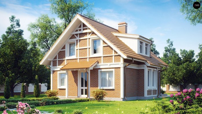 Проект дома U44 - 1 С мансардным этажом дома в Киеве