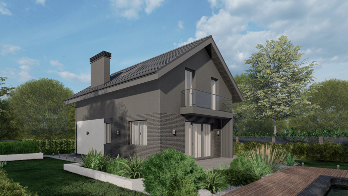 Проєкт будинку Db 15 - З мансардним поверхом дома у Києві