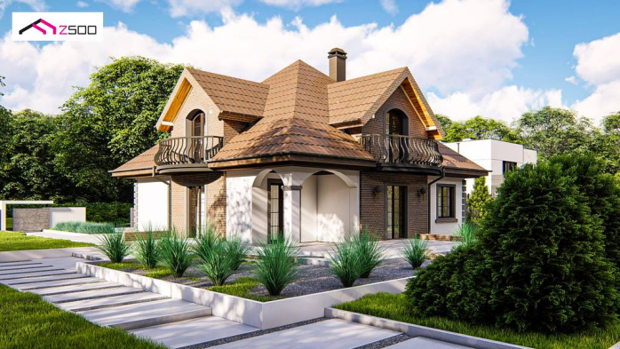 Проект дома U18 kl+ - 1 С мансардным этажом дома в Киеве