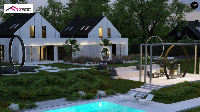 Проект дома Ub37 - 5 С мансардным этажом дома в Киеве