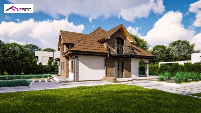 Проект дома U18 kl+ - 4 С мансардным этажом дома в Киеве