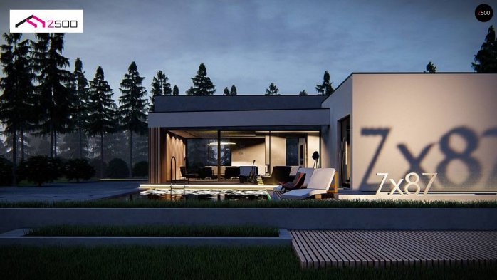 Проект дома Ux87 - 5 Одноэтажные дома в Киеве