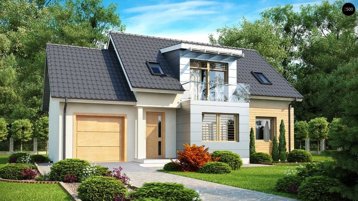 Проєкт будинку U126 - З мансардним поверхом дома у Києві