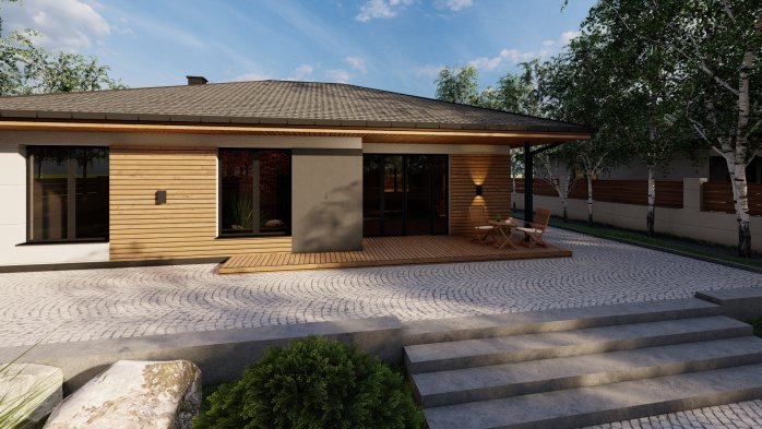 Проект дома Db 12 v1 - 2 Одноэтажные дома в Киеве