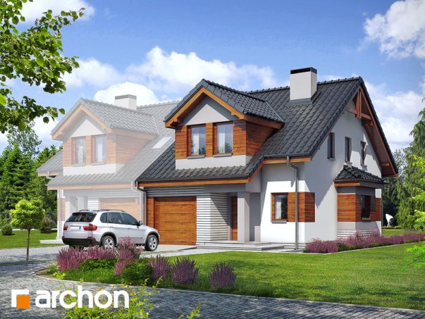 Проект дома Дом в клематисах 9 (БT) вер.2 - 1 С мансардным этажом дома в Киеве