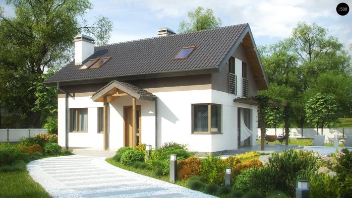 Проект дома U233 - 1 С мансардным этажом дома в Киеве