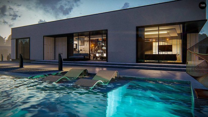 Проект дома Ux88 - 5 Одноэтажные дома в Киеве