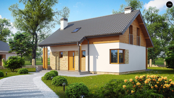 Проект дома U210 v1 - 1 С мансардным этажом дома в Киеве