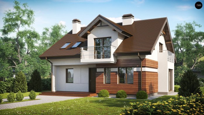 Проект дома U28 v2 - 1 С мансардным этажом дома в Киеве