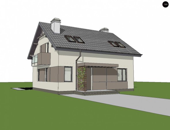 Проєкт будинку U65 v2 - З мансардним поверхом дома у Києві