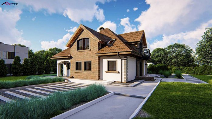 Проект дома U18 kl+P - 6 С мансардным этажом дома в Киеве