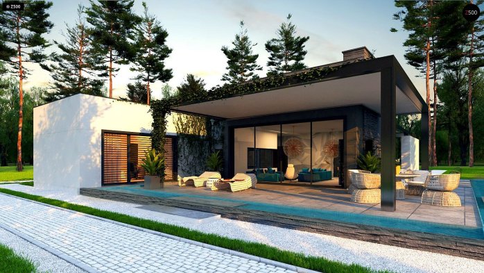 Проект дома Ux183 - 2 Одноэтажные дома в Киеве