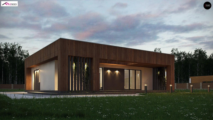 Проект дома Ux76 D - 3 Одноэтажные дома в Киеве