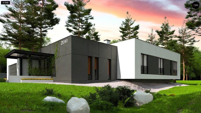 Проект дома Ux141 - 5 Одноэтажные дома в Киеве