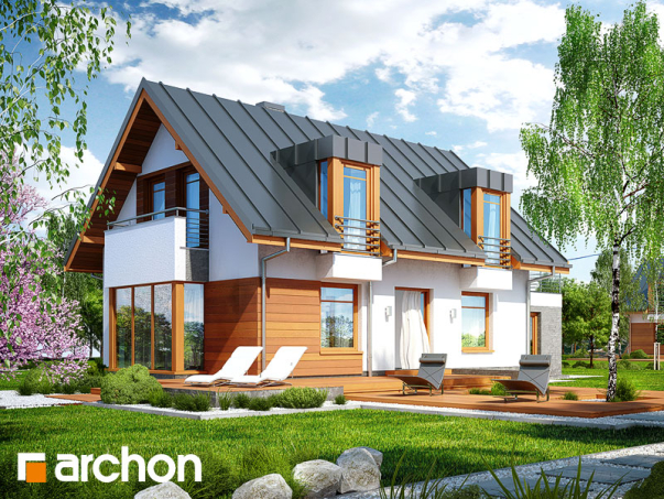 Проект дома Дом в пассифлоре вер.2 - 2 С мансардным этажом дома в Киеве