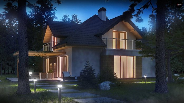 Проєкт будинку U270 A PK - З мансардним поверхом дома у Києві