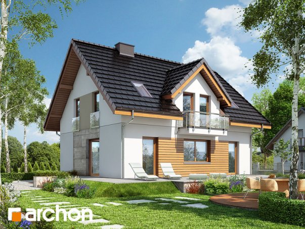 Проект дома Дом в клубнике 3 - 2 С мансардным этажом дома в Киеве