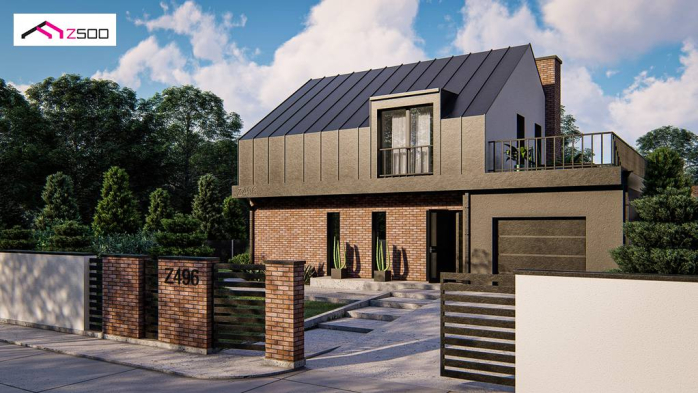 Проект дома U496 - 1 С мансардным этажом дома в Киеве