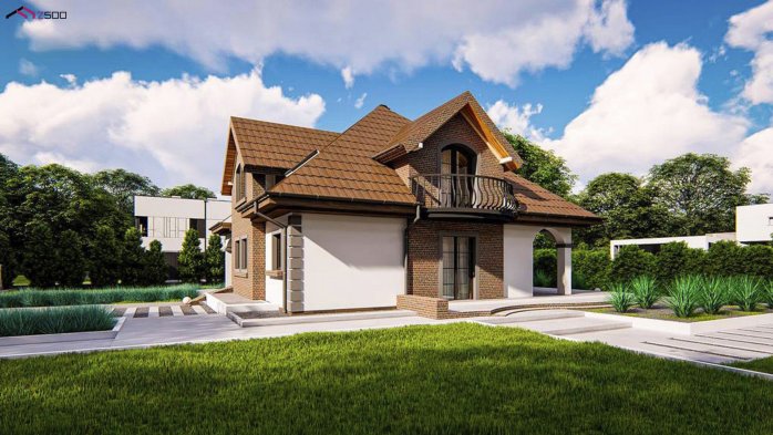 Проект дома U18 kl+P - 4 С мансардным этажом дома в Киеве