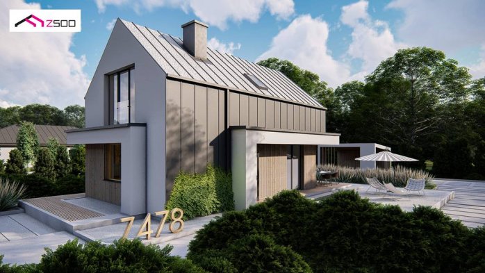 Проект дома U478 - 1 С мансардным этажом дома в Киеве