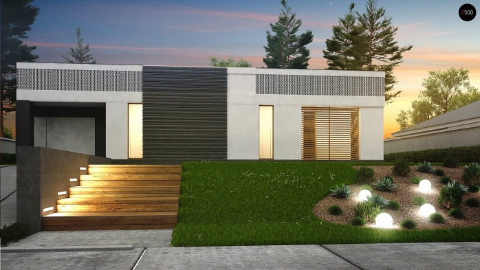 Проект дома Ux119 - 3 Одноэтажные дома в Киеве