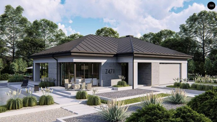 Проект дома U471 - 3 Одноэтажные дома в Киеве