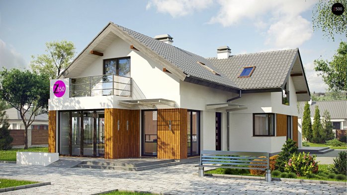 Проект дома U150 - 2 С мансардным этажом дома в Киеве