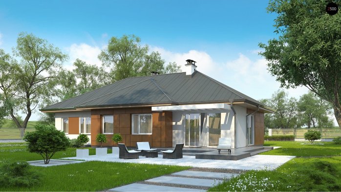 Проект дома U307 - 4 Одноэтажные дома в Киеве