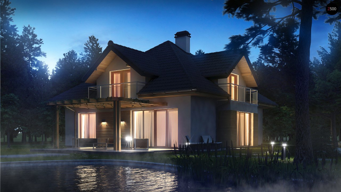 Проект дома U270 A - 4 С мансардным этажом дома в Киеве