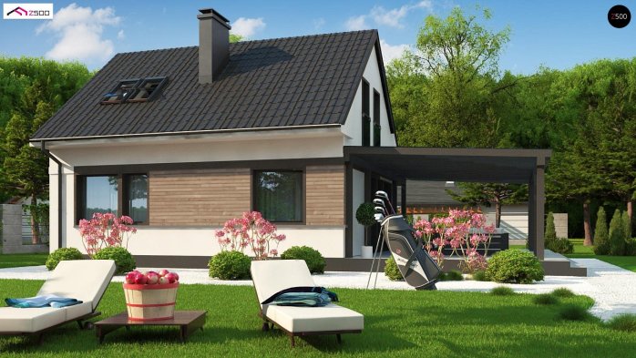 Проект дома U211 v2 tz - 4 С мансардным этажом дома в Киеве