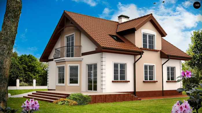 Проект дома U28 V1 - 2 С мансардным этажом дома в Киеве