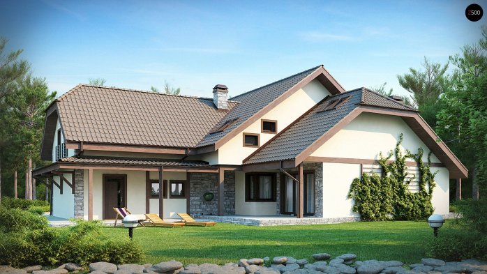 Проєкт будинку U59 - З мансардним поверхом дома у Києві