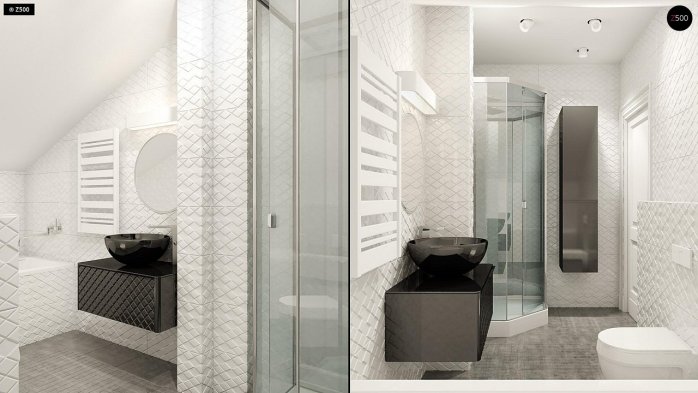 Проєкт будинку U229 - З мансардним поверхом дома у Києві