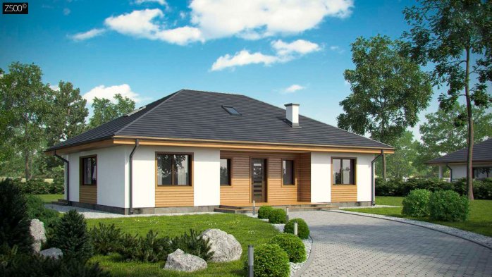 Проект дома U35 bg v1 - 1 С мансардным этажом дома в Киеве