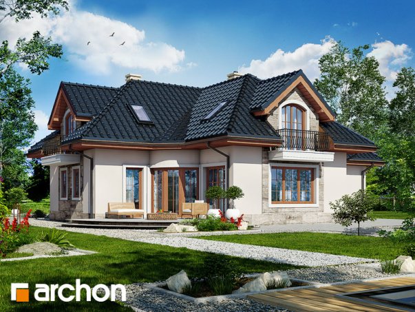 Проект дома Дом в алоэ 2 вер.2 - 1 С мансардным этажом дома в Киеве