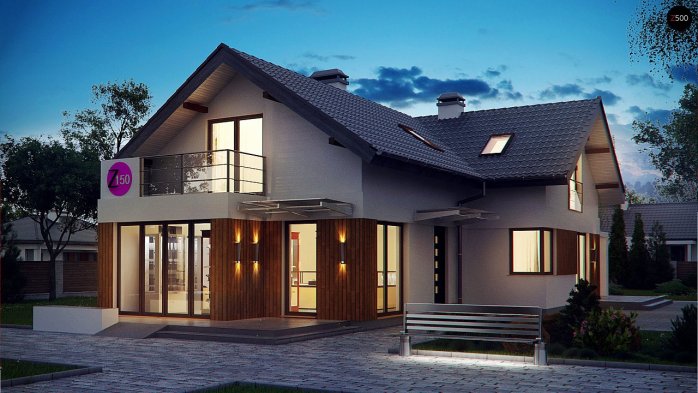 Проект дома U150 - 1 С мансардным этажом дома в Киеве