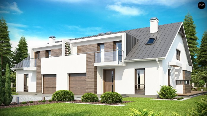 Проект дома Ub6 - 1 С мансардным этажом дома в Киеве