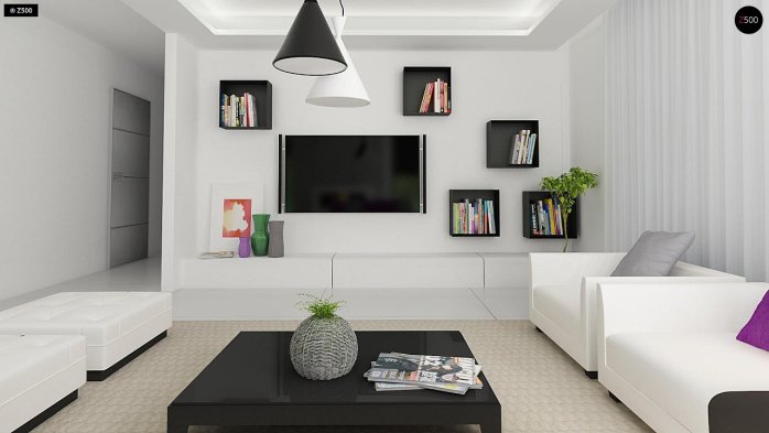 Проект дома Ux65 + - 23 Одноэтажные дома в Киеве