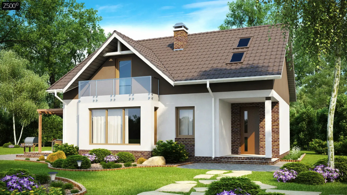 Проект дома U128 dk - 1 С мансардным этажом дома в Киеве