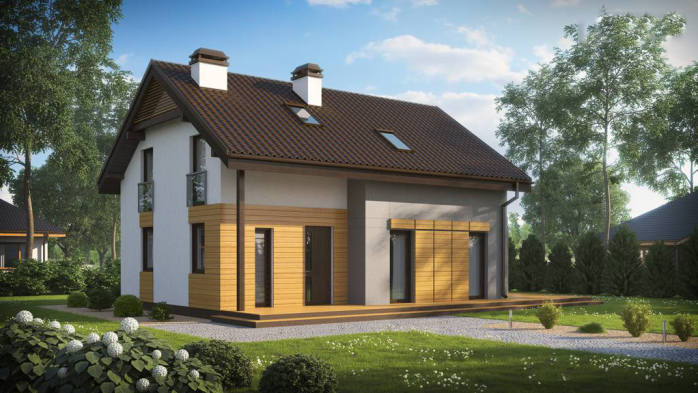 Проект дома U149 BG - 2 С мансардным этажом дома в Киеве