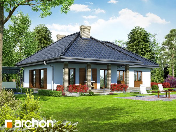 Проект дома Дом в гардениях вер.2 - 2 С мансардным этажом дома в Киеве