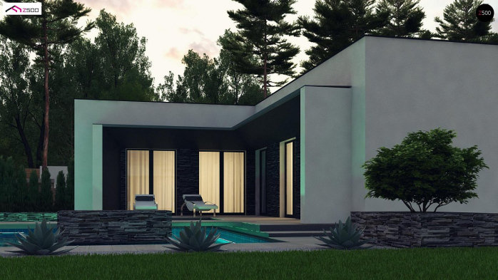 Проект дома Ux160 - 4 Одноэтажные дома в Киеве