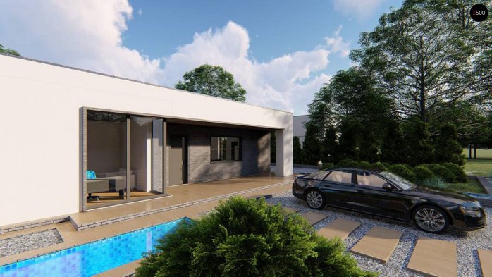 Проект дома Ux149 - 3 Одноэтажные дома в Киеве