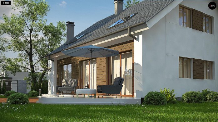 Проект дома U266 A - 6 С мансардным этажом дома в Киеве