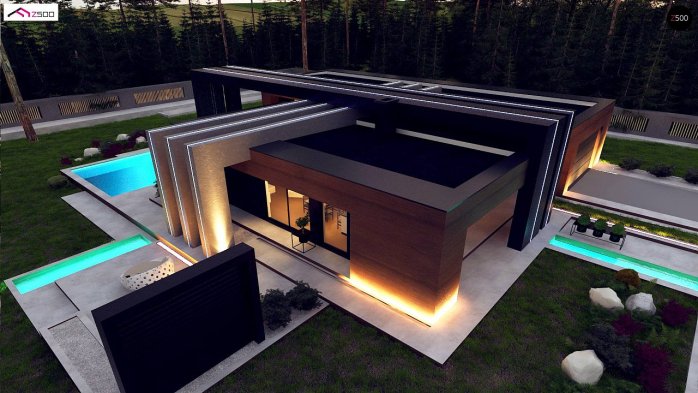 Проект дома Ux158 - 5 Одноэтажные дома в Киеве