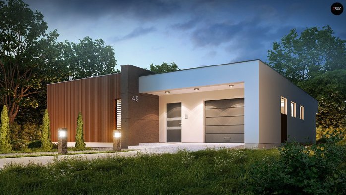 Проект дома Ux49 - 1 Одноэтажные дома в Киеве